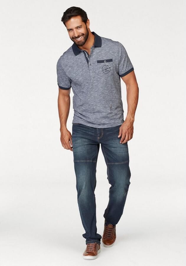 Man's World Poloshirt Korte mouwen regular fit gemêleerde structuur ronde hals - Foto 5