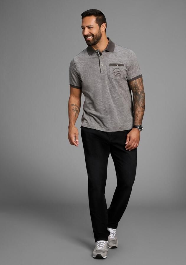 Man's World Poloshirt Korte mouwen regular fit gemêleerde structuur ronde hals - Foto 8