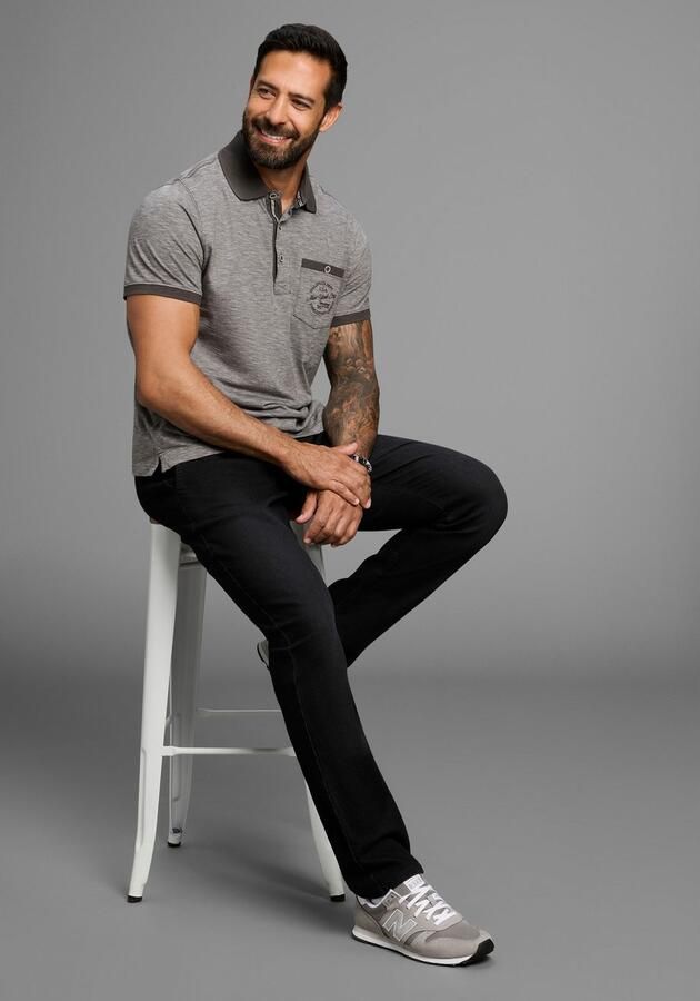 Man's World Poloshirt Korte mouwen regular fit gemêleerde structuur ronde hals - Foto 10