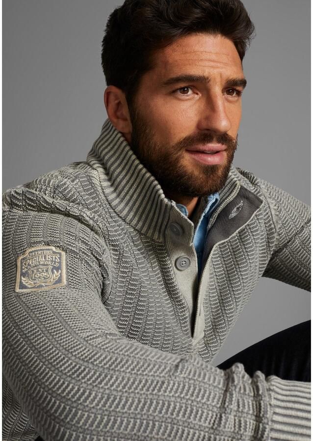 Man's World Schipperstrui Tot XL met badge op de mouw