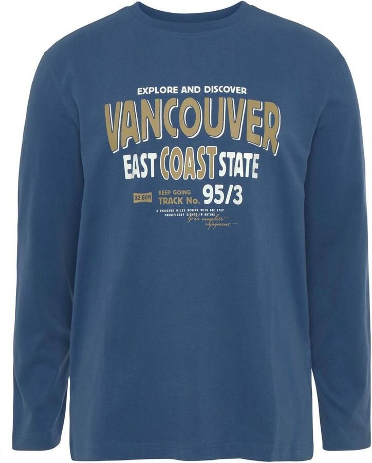 Man's World Shirt met lange mouwen Lange mouw bedrukt ronde halslijn van katoen