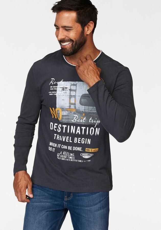 Man's World Shirt met lange mouwen Lange mouwen bedrukt ronde hals van 100% katoen - Foto 6