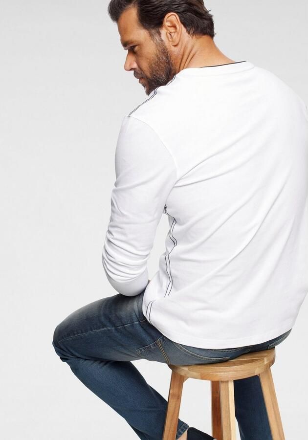 Man's World Shirt met lange mouwen lange mouwen bedrukt ronde hals van katoen - Foto 4