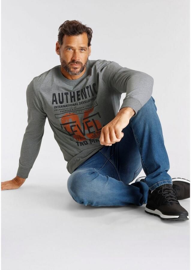 Man's World Shirt met lange mouwen Lange mouwen bedrukt van katoen en viscose met ribboordjes - Foto 4