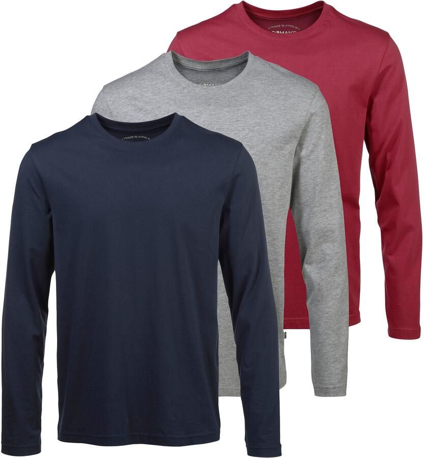 Man's World Shirt met lange mouwen Nieuwe kleur ! Lange mouwen effen van katoen in 3-pack (3-delig Set van 3) - Foto 9