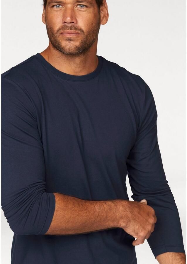 Man's World Shirt met lange mouwen Nieuwe kleur ! Lange mouwen effen van katoen in 3-pack (3-delig Set van 3) - Foto 3