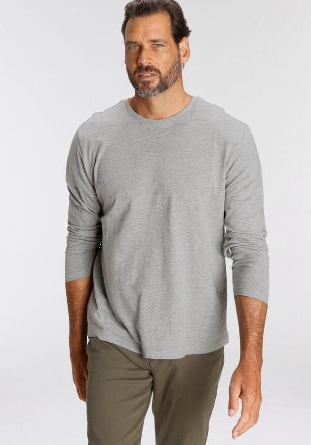 Man's World Shirt met lange mouwen Nieuwe kleur ! Lange mouwen effen van katoen in 3-pack (3-delig Set van 3) - Foto 7