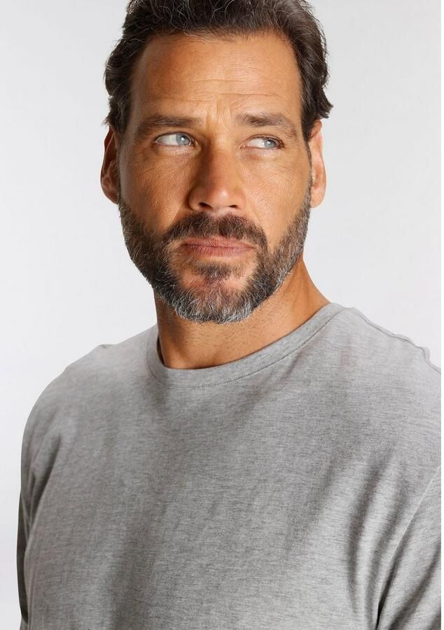 Man's World Shirt met lange mouwen Nieuwe kleur ! Lange mouwen effen van katoen in 3-pack (3-delig Set van 3) - Foto 4