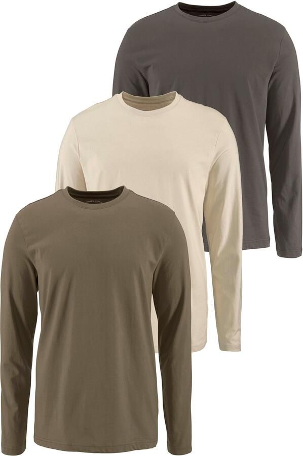 Man's World Shirt met lange mouwen Nieuwe kleur ! Lange mouwen effen van katoen in 3-pack (3-delig Set van 3) - Foto 9