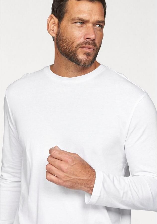 Man's World Shirt met lange mouwen Nieuwe kleur ! Lange mouwen effen van katoen in 3-pack (3-delig Set van 3) - Foto 3