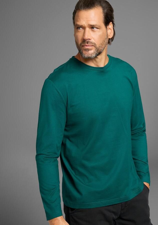 Man's World Shirt met lange mouwen Nieuwe kleur ! Lange mouwen effen van katoen in 3-pack (3-delig Set van 3) - Foto 3