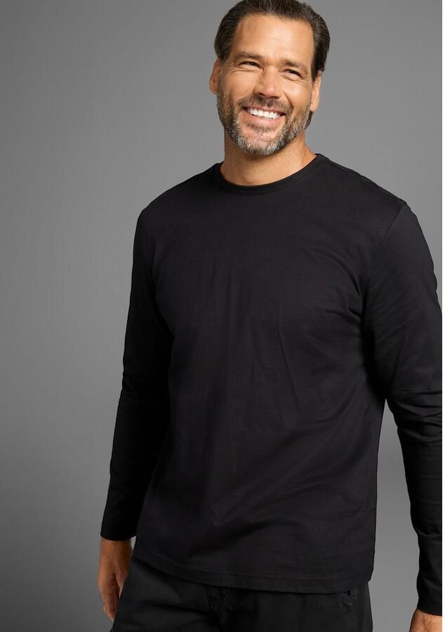 Man's World Shirt met lange mouwen Nieuwe kleur ! Lange mouwen effen van katoen in 3-pack (3-delig Set van 3)