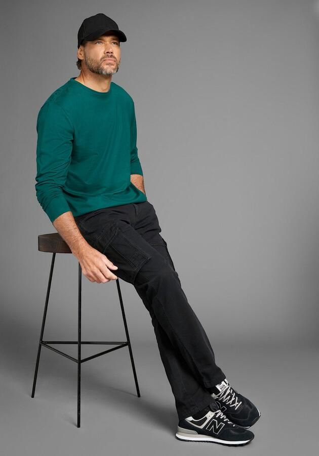 Man's World Shirt met lange mouwen Nieuwe kleur ! Lange mouwen effen van katoen in 3-pack (3-delig Set van 3) - Foto 4