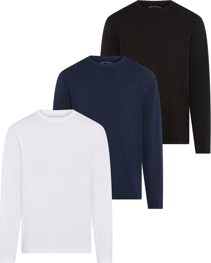 Man's World Shirt met lange mouwen Nieuwe kleur ! Lange mouwen effen van katoen in 3-pack (3-delig Set van 3) - Foto 6