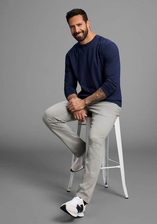 Man's World Shirt met lange mouwen Nieuwe kleur ! Lange mouwen effen van katoen in 3-pack (3-delig Set van 3) - Foto 5