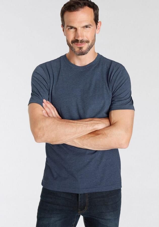 Man's World Shirt met ronde hals Korte mouwen basic stijl van katoenmix 2-pack (2-delig Set van 2) - Foto 7