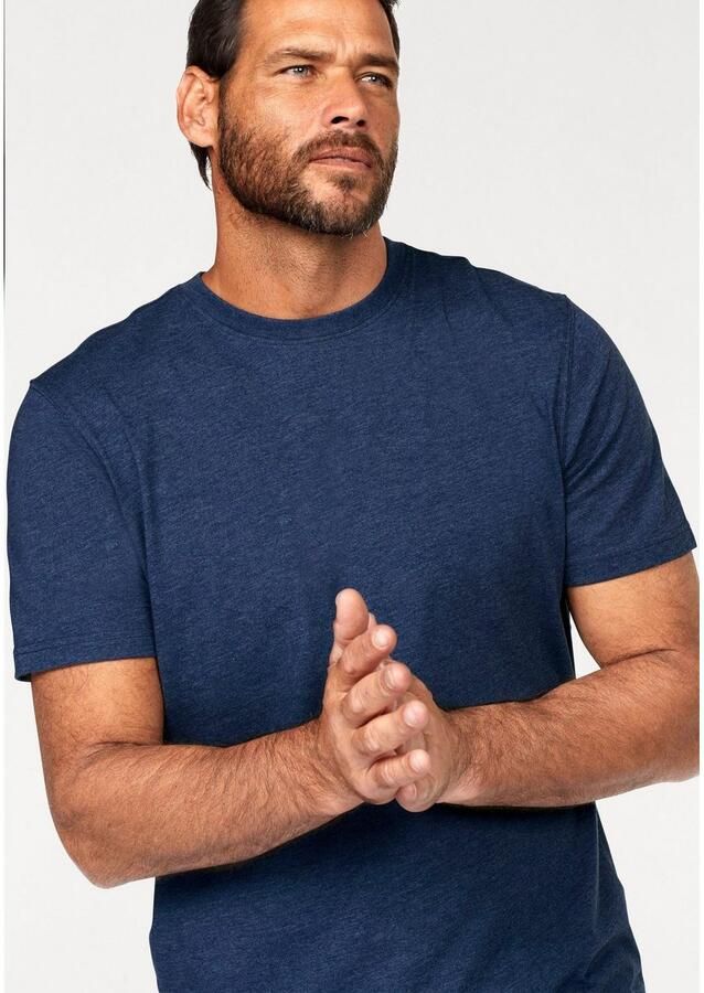 Man's World Shirt met ronde hals Korte mouwen basic stijl van katoenmix 2-pack (2-delig Set van 2) - Foto 2