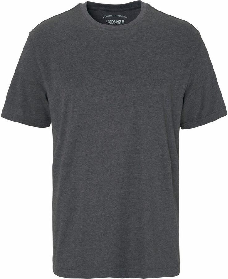 Man's World Shirt met ronde hals Korte mouwen basic stijl van katoenmix 2-pack (2-delig Set van 2)