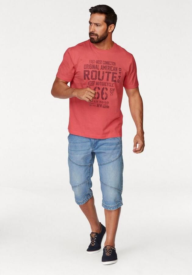 Man's World Shirt met ronde hals korte mouwen casual pasvorm bedrukt ronde hals - Foto 5