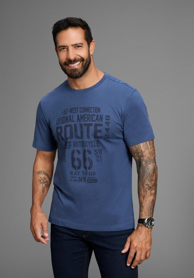 Man's World Shirt met ronde hals korte mouwen casual pasvorm bedrukt ronde hals - Foto 5