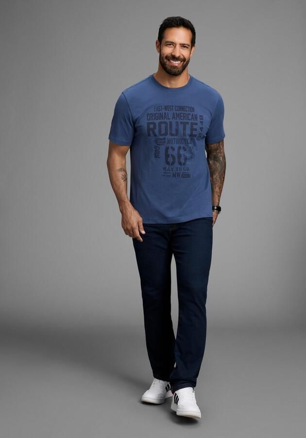Man's World Shirt met ronde hals korte mouwen casual pasvorm bedrukt ronde hals - Foto 6