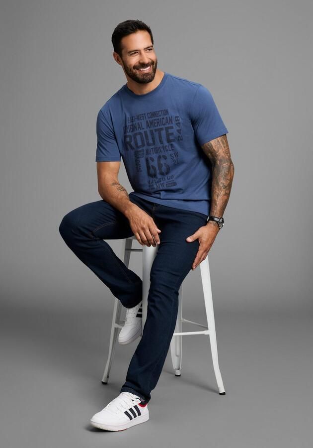 Man's World Shirt met ronde hals korte mouwen casual pasvorm bedrukt ronde hals - Foto 8