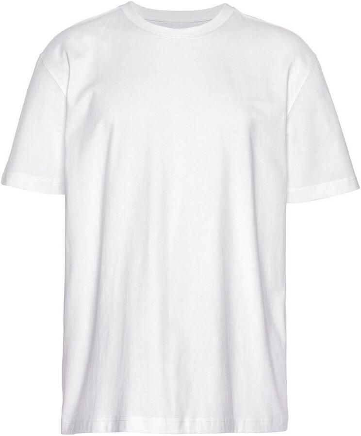 Man's World Shirt met ronde hals Korte mouwen regular fit effen ronde hals van katoen (5-delig Set van 5)