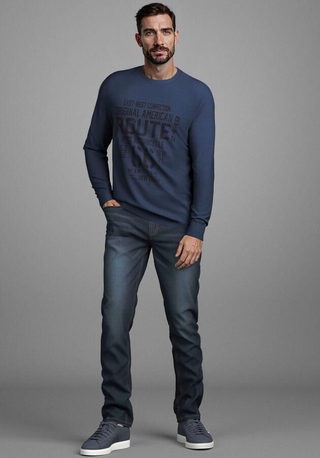 Bruno Banani Straight jeans Hutch rechte broekspijpen gedeeltelijk met modieuze destroyed-effecten