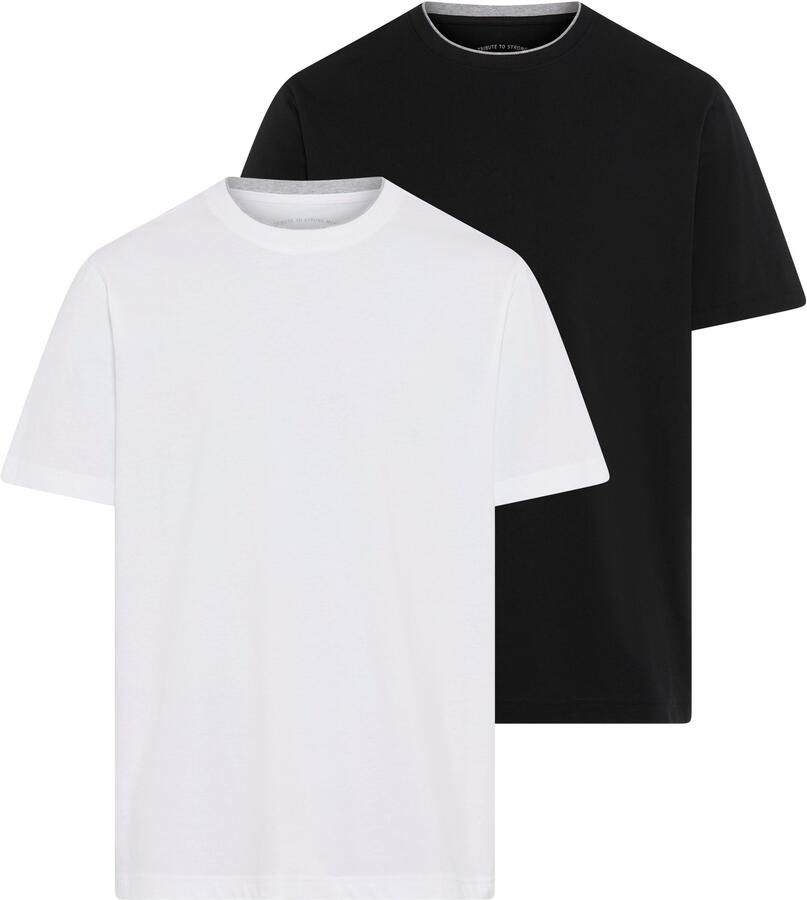 Man's World Shirt met ronde hals Nieuwe collectie! met contrasterende inzet aan de halslijn (2 stuks) - Foto 7