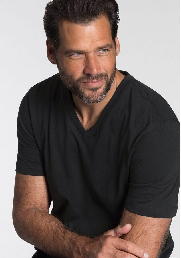 Man's World Shirt met V-hals Korte mouwen van katoen (3-delig Set van 3) - Foto 4