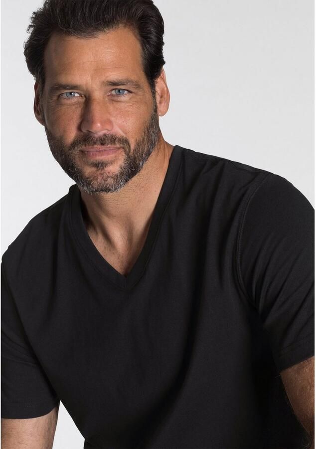 Man's World Shirt met V-hals Korte mouwen van katoen (3-delig Set van 3) - Foto 3