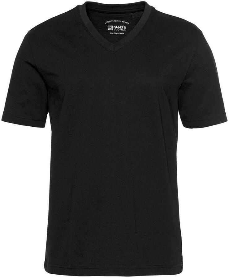 Man's World Shirt met V-hals Korte mouwen van katoen (3-delig Set van 3)