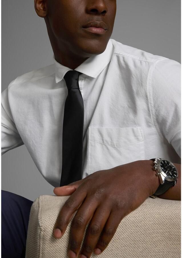 Man's World Stropdas in klassieke kleuren & slim-breedte nieuwe kleuren bordeaux & petrol