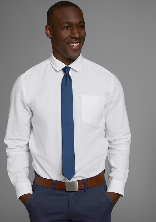 Man's World Stropdas in klassieke kleuren & slim-breedte nieuwe kleuren bordeaux & petrol - Foto 3