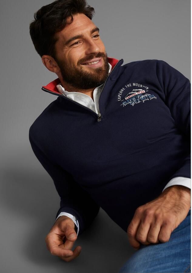 Man's World Sweatshirt met contrasterende kraag nieuwe kleuren - Foto 2