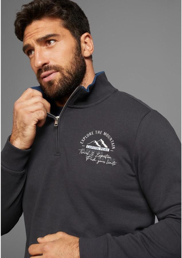 Man's World Sweatshirt met contrasterende kraag nieuwe kleuren - Foto 2