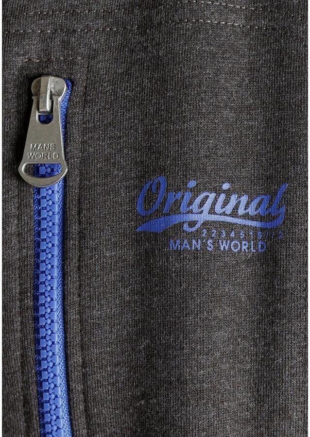 Man's World Sweatvest met contrastkleurige ritssluiting