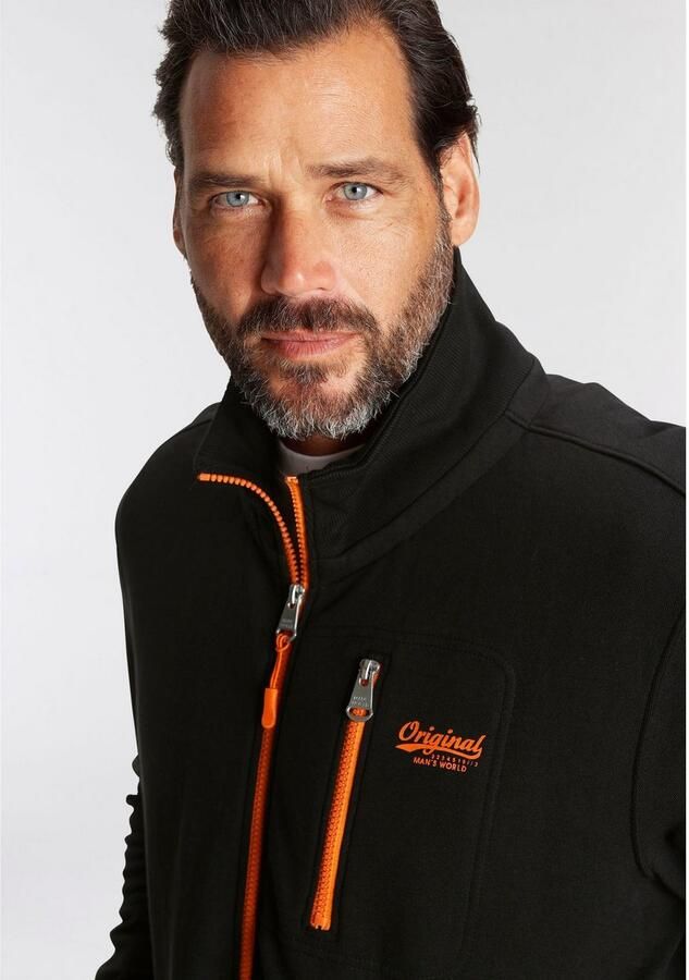 Man's World Sweatvest met contrastkleurige ritssluiting - Foto 3