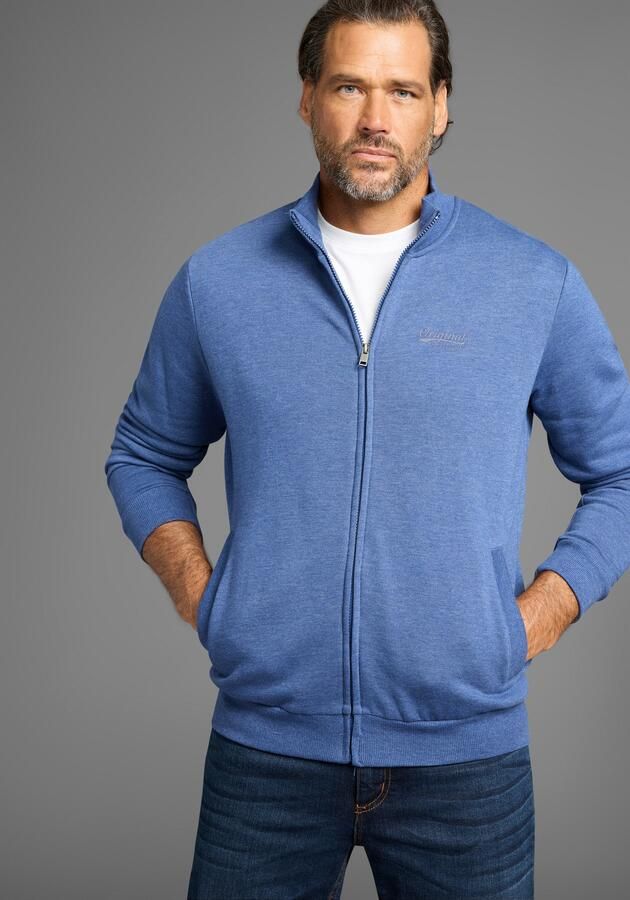 Man's World Sweatvest Opstaande kraag en subtiele logo-opdruk - Foto 6