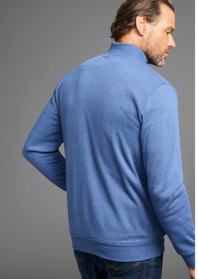 Man's World Sweatvest Opstaande kraag en subtiele logo-opdruk