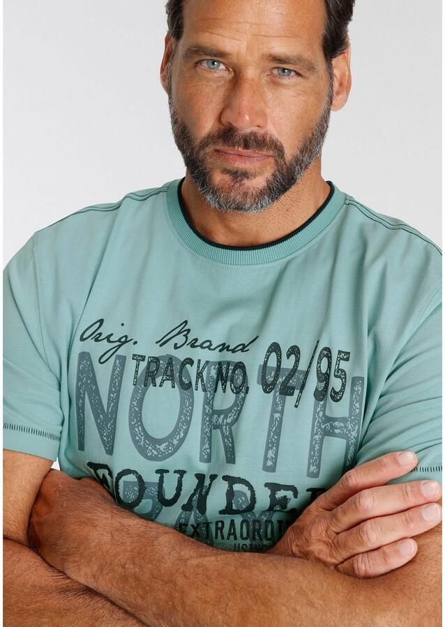 Man's World T-shirt Korte mouw casual pasvorm met coole print ronde hals - Foto 2