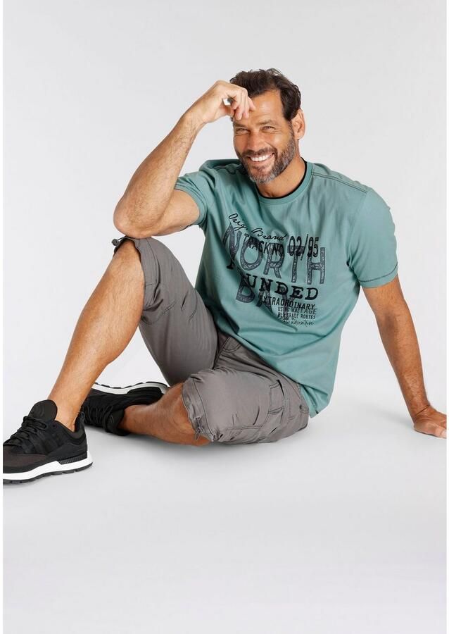 Man's World T-shirt Korte mouw casual pasvorm met coole print ronde hals - Foto 3