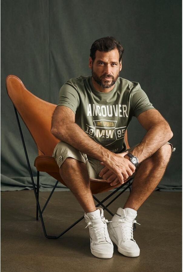 Man's World T-shirt Korte mouwen bedrukt ronde hals van katoen - Foto 6