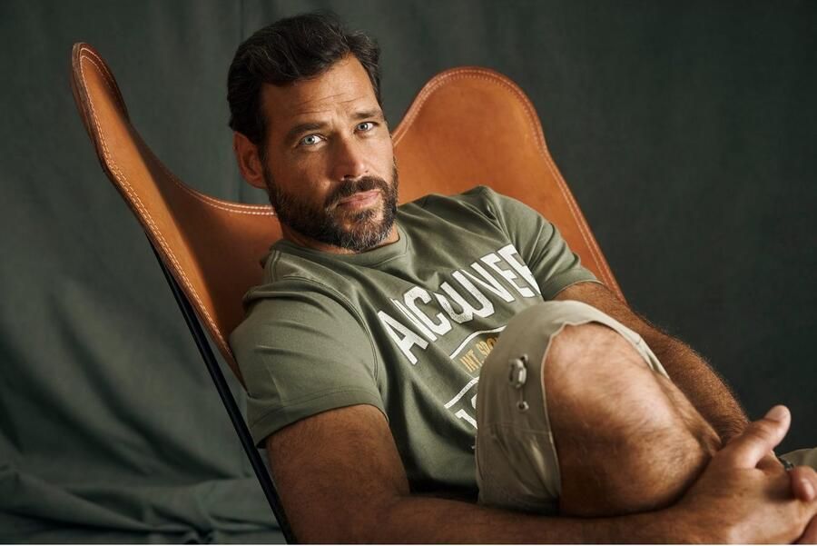 Man's World T-shirt Korte mouwen bedrukt ronde hals van katoen - Foto 7