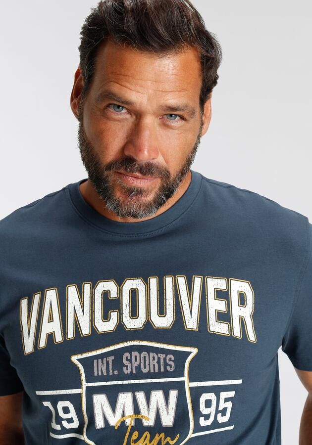 Man's World T-shirt Korte mouwen bedrukt ronde hals van katoen - Foto 8