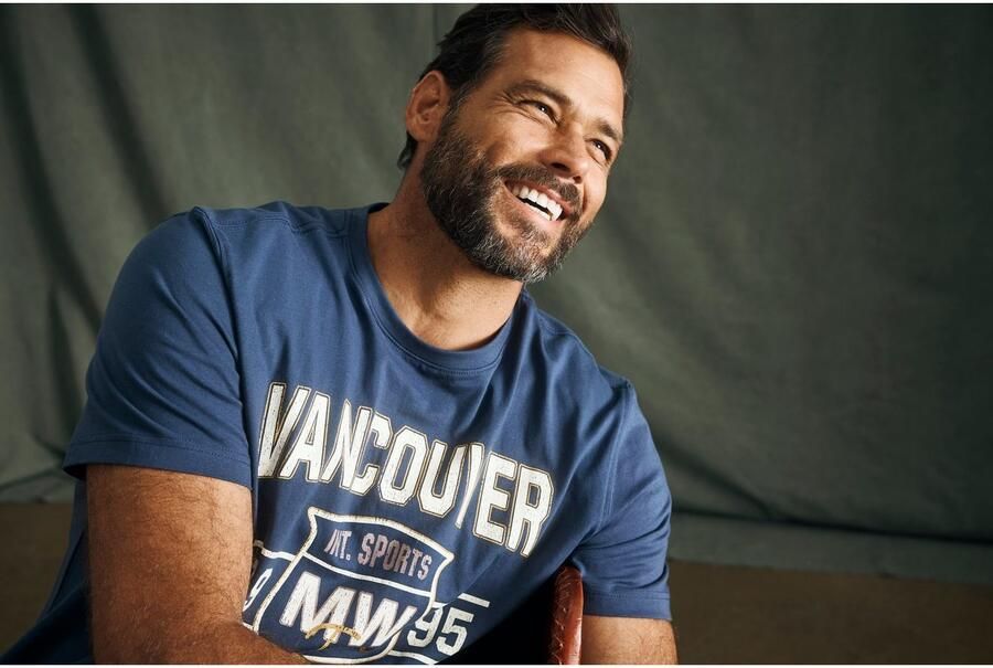 Man's World T-shirt Korte mouwen bedrukt ronde hals van katoen - Foto 6