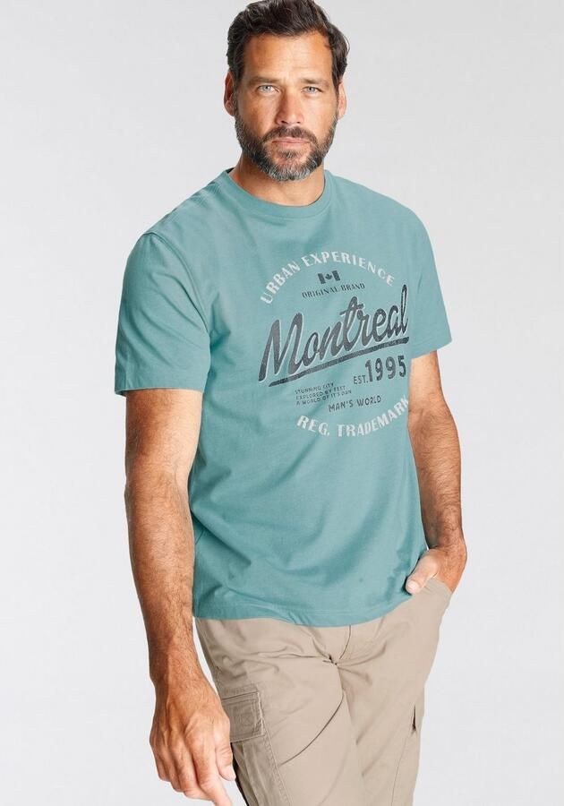 Man's World T-shirt Korte mouwen casual pasvorm van katoenmix onderhoudsvriendelijk - Foto 6