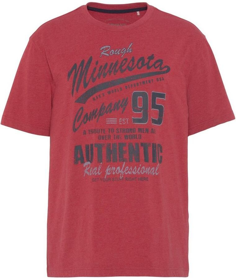 Man's World T-shirt korte mouwen gemêleerde look ronde hals