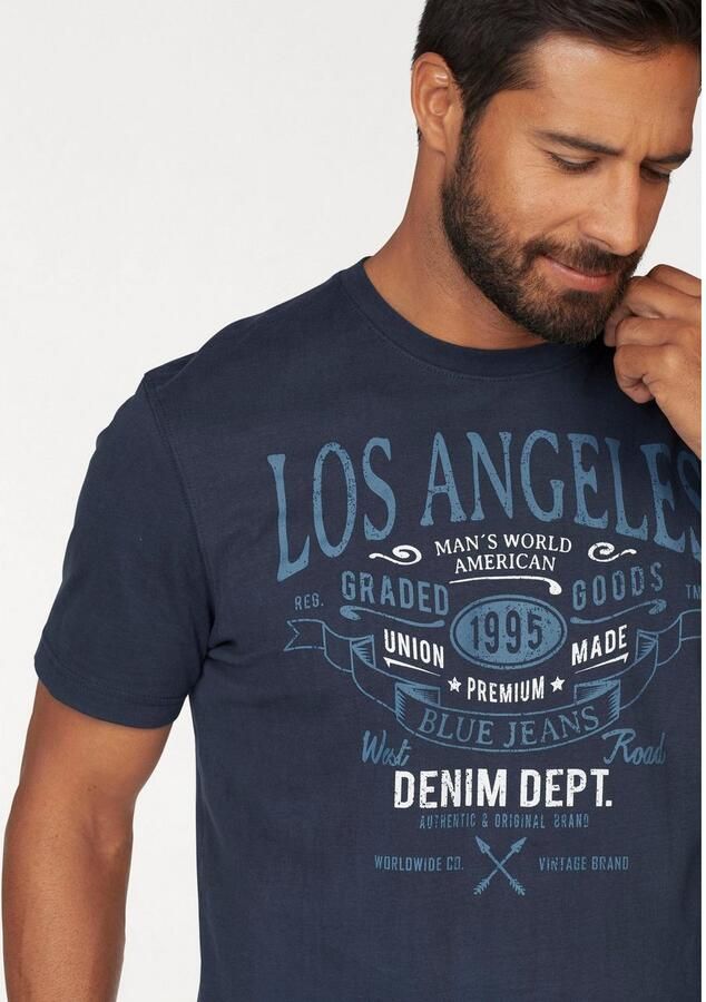 Man's World T-shirt Korte mouwen met print ronde hals van katoen - Foto 4