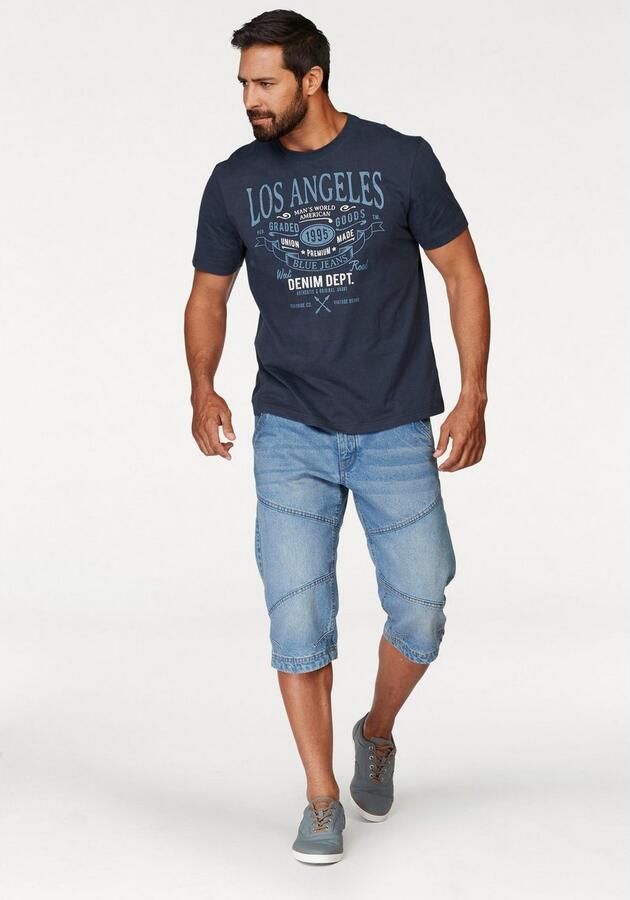 Man's World T-shirt Korte mouwen met print ronde hals van katoen - Foto 5